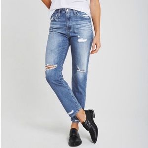 AG High Waisted Distressed Jeans